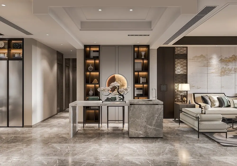 浦发虹湾214 ㎡中古风客厅装修效果图
